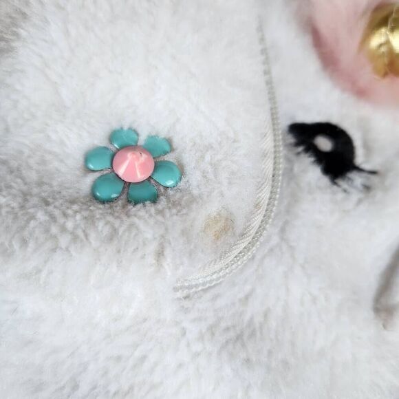 Unicorn plush girls backpack cream 3d - Picture 3 of 5